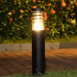 Round_Bollard_Light_606A_E27_90_900MM_Black_Casing_E27-T100_9W_Bulb_W-W